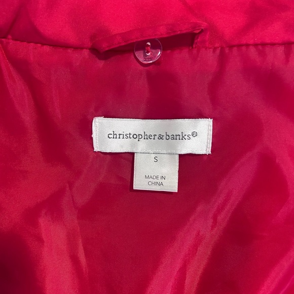 Christopher & Banks Cherry Red Quilted Vest - Picture 9 of 11